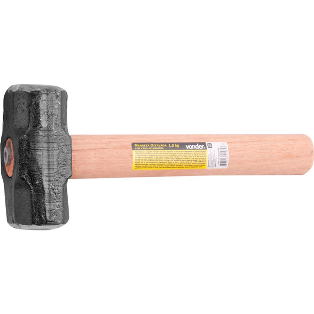 Marreta Oitavada para Demolicao Aco Forjado Cabo Madeira Envernizado Bivolt Vonder 1,5kg