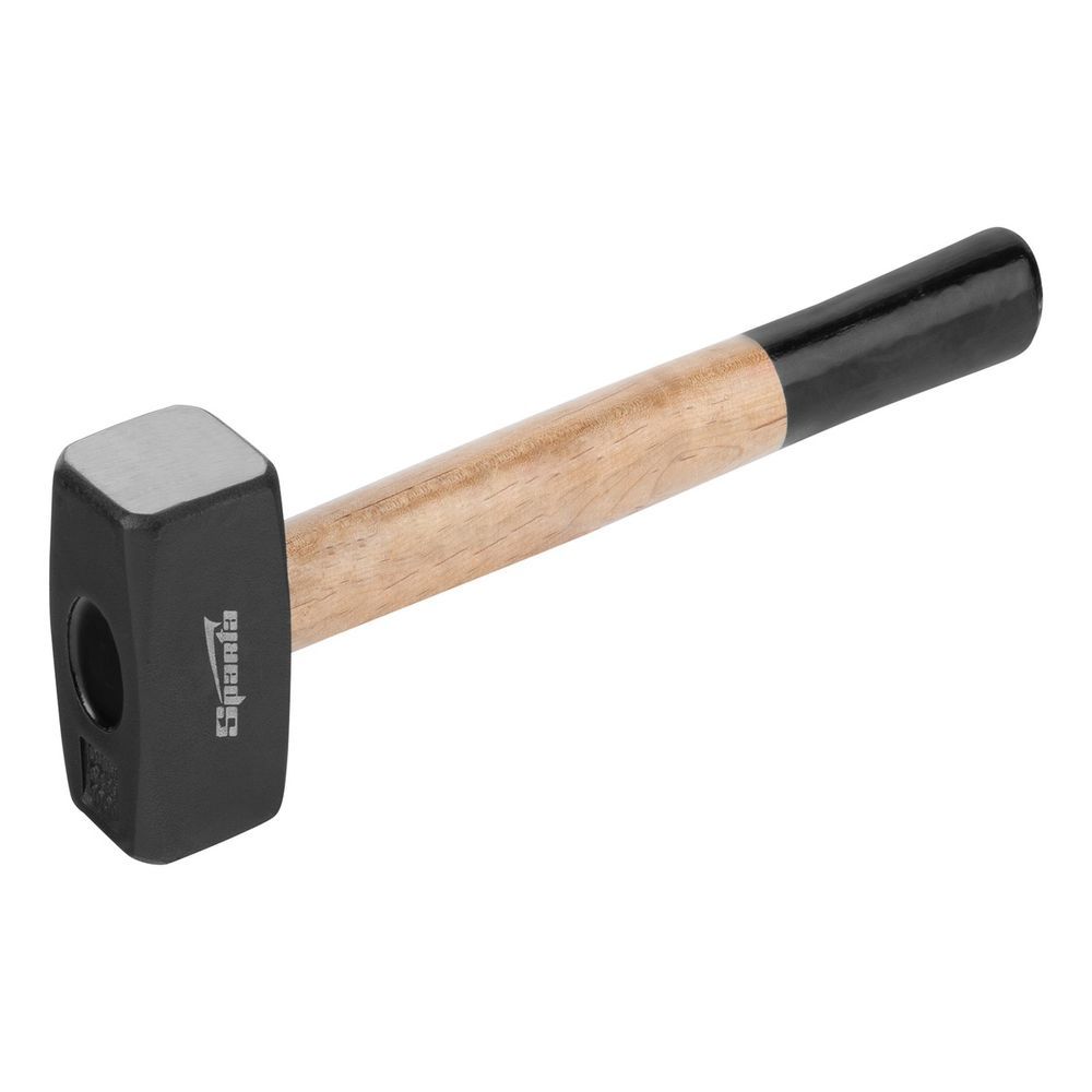 Marreta Quadrada 1090556 Forjada 1kg Aço Carbono Cabo Madeira Amadeirado Sparta Ferramentas 10CM