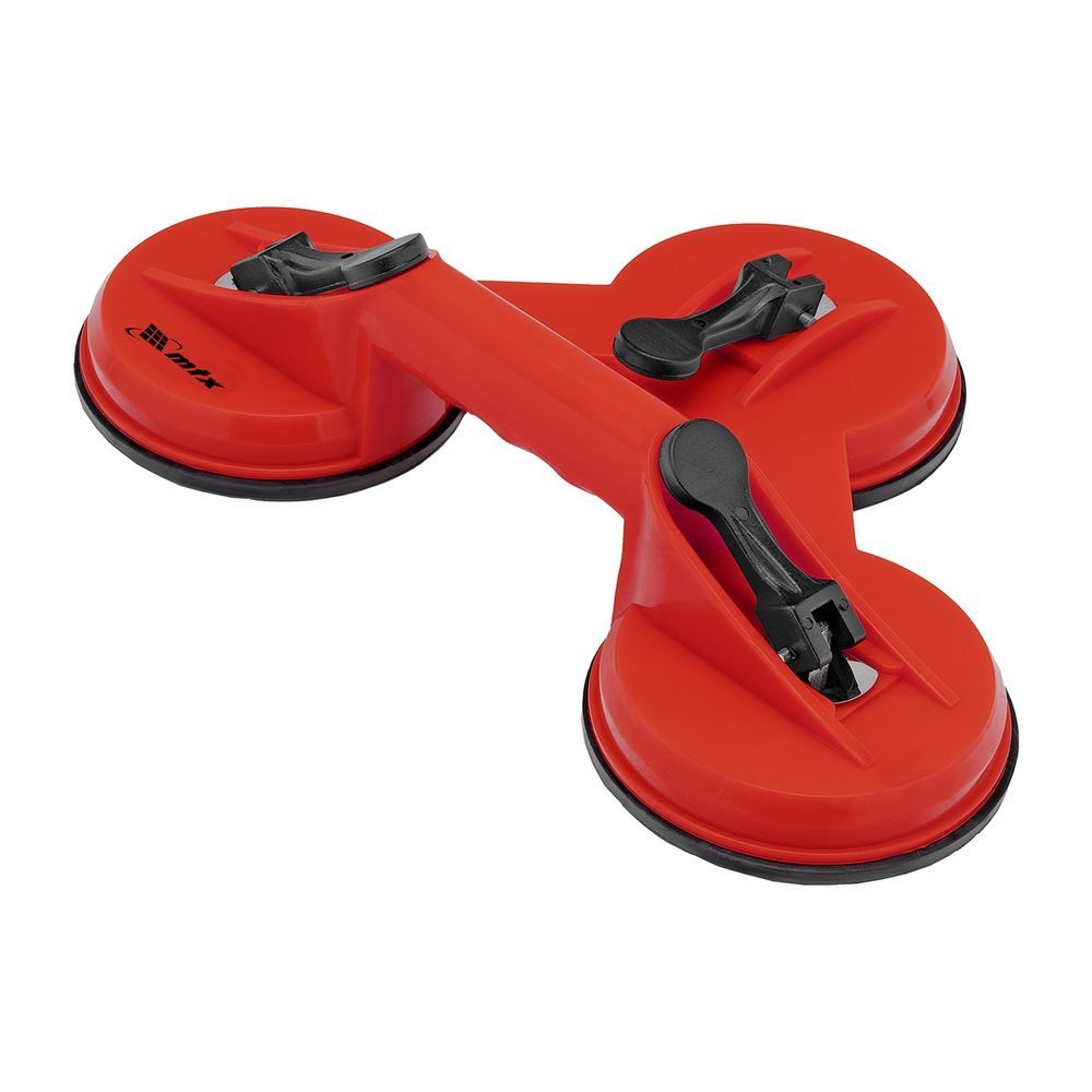 Ventosa para Vidro e Espelho 87515655 com 3 Ventosas 120KG Alça Ergonômica Preto MTX 9CM