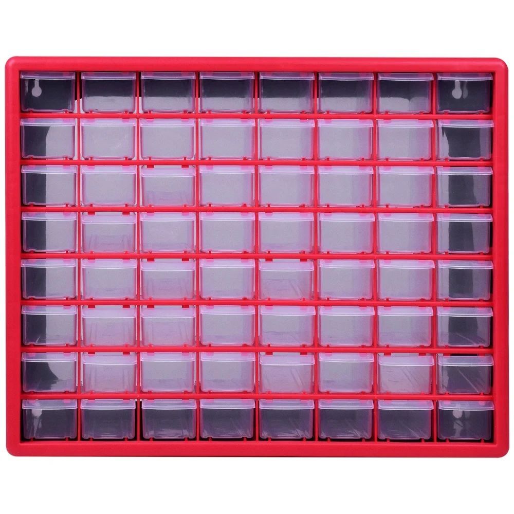 Organizador 64 Gavetas Worker com Gavetas Transparentes em Polipropileno Injetado 390CM 500x160x390MM
