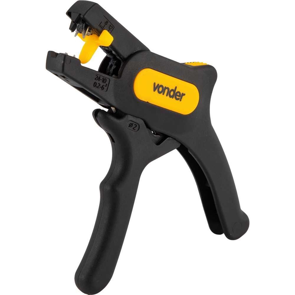 Alicate Desencapador Tipo Pistola Vonder com Precisão em Corte e Desencapamento Preto 29CM 0,2 a 6 mm2 2 mm Bivolt