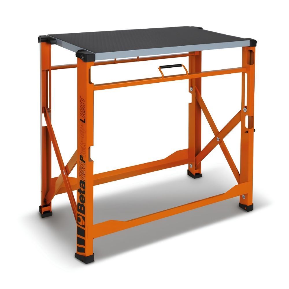 Bancada de Trabalho C56pl Dobrável Leve e Compacta com Tampo em Chapa de Ferro Zincado e Pega Ergonômica Cinza Beta 94CM