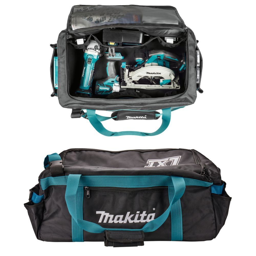 Bolsa Makita E-11782 Reforçada com 6 Bolsos Internos e 4 Externos Cinza 55L 33CM