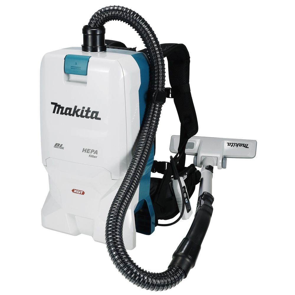Aspirador de Pó Costal 40V Motor BL sem Escovas Filtro HEPA 4 Modos LED Preto Makita 6,4kg 6L