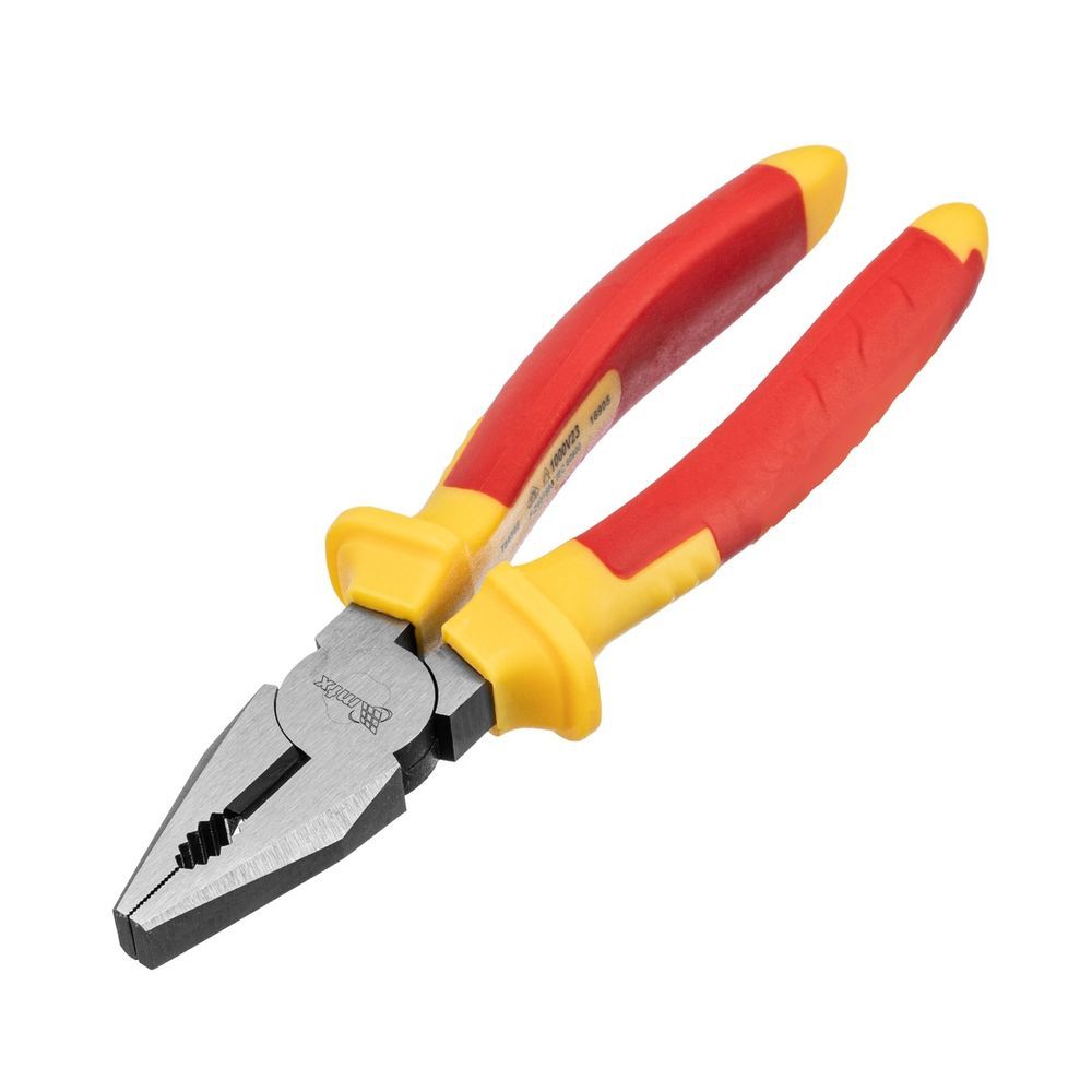 Alicate Universal CRV VDE 1000V 8 Pol 200mm com Isolamento 1000V e Cabos Ergonômicos Preto MTX 200MM