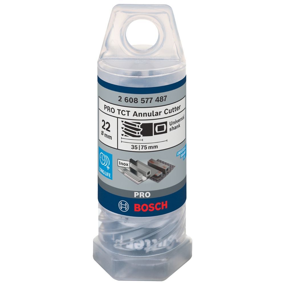 Broca Anular Pro Tct 22MMX35MM para Perfurações Precisas em Metal com Geometria Avançada Bosch
