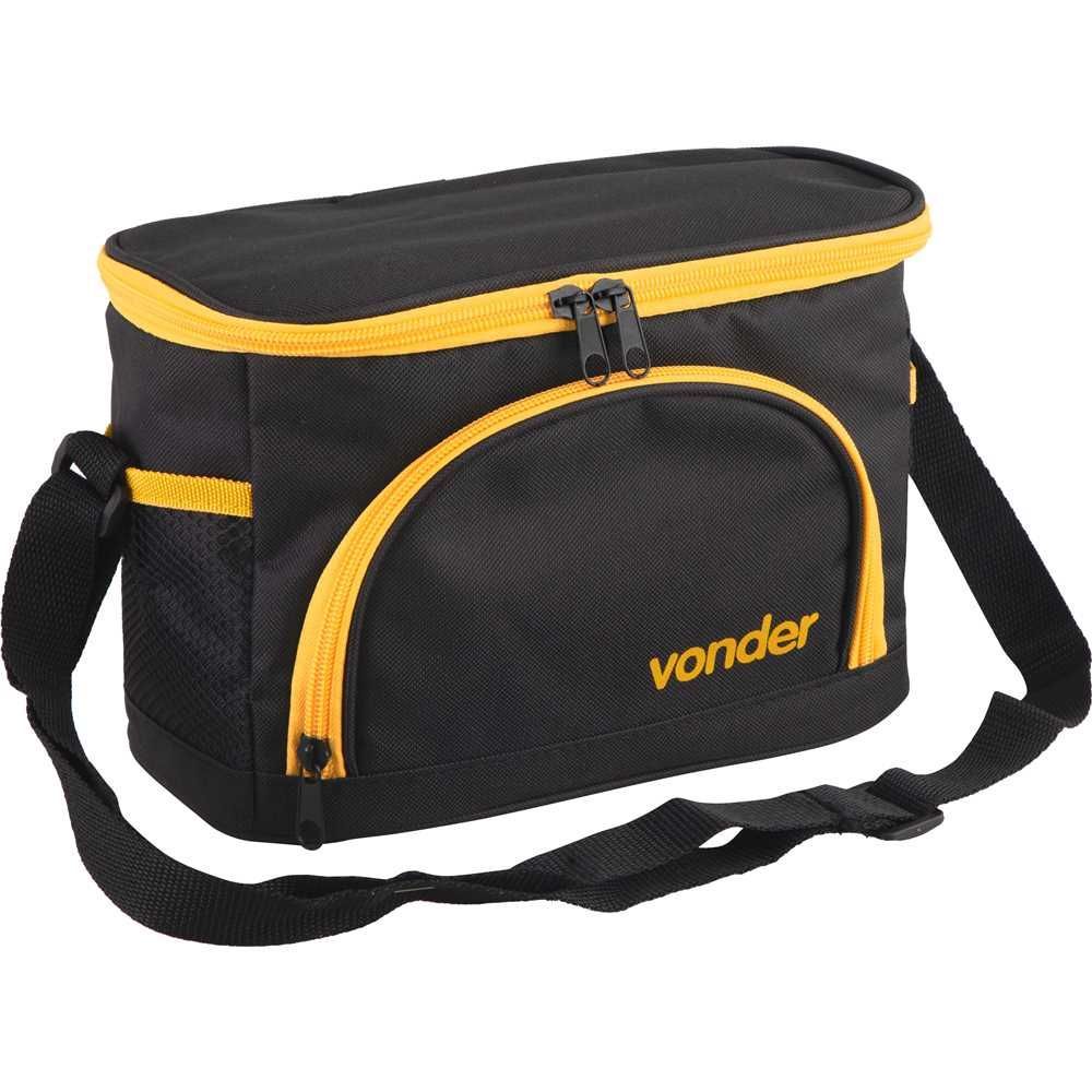 Bolsa Térmica Multiuso 5L Lona Reforçada com Alça em Nylon para Piquenique e Viagem Preta Vonder 15CM