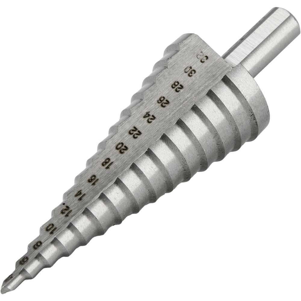 Broca Ar Escalonada 4MM a 32MM Versatilidade em Metais Aço Rápido 118 graus  Cinza Vonder 8CM