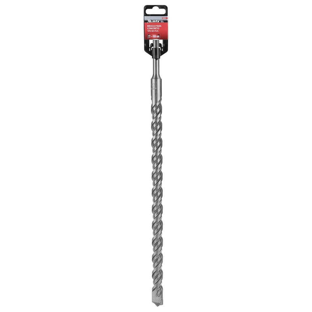 Broca para Concreto Vk8 com Placa de Tungstênio VK8 e Sistema SDS Plus Cinza MTX 22CM 400MM