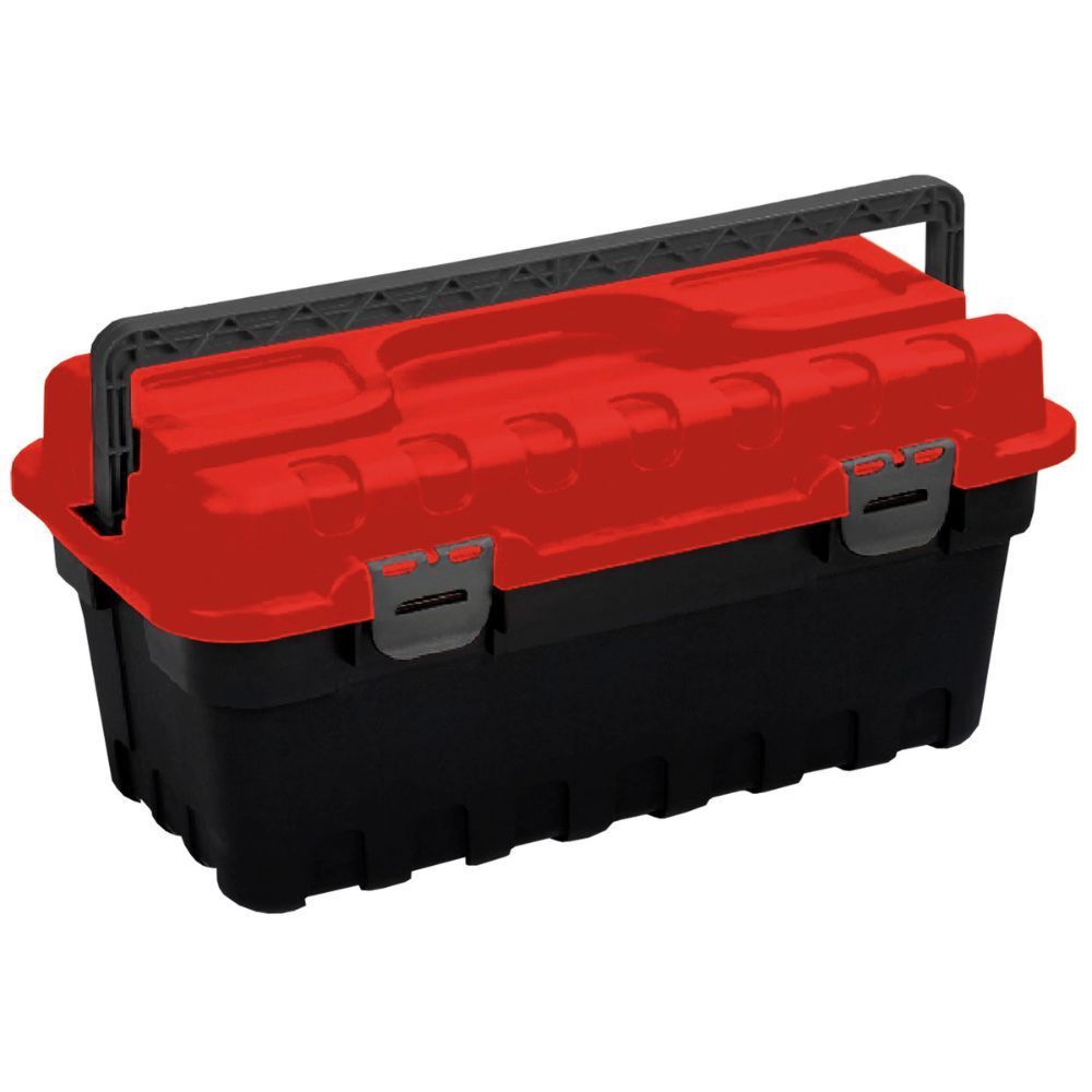 Caixa de Ferramentas Worker com Bandeja Interna Removível Estrutura Reforçada Preto 27.6CM