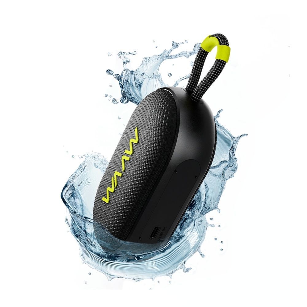 Caixa de Som WAAW ME 110 6W RMS 1 Canal Bluetooth 5.3 Portátil IPX7 TWS Bivolt Preto 5CM 1500MAH