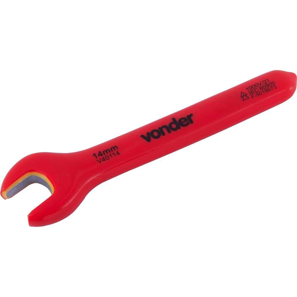 Chave Fixa 14mm Isolada 1000V IEC60900 Aço Cromo Vanádio Bivolt Nove54 14CM 0.15kg