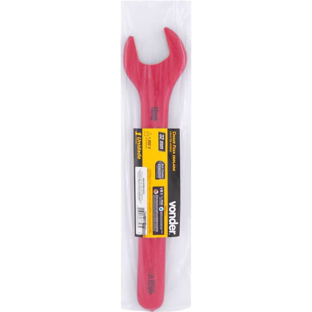 Chave Fixa 32mm Isolada 1000V IEC60900 Aço Cromo Vanádio Inox Nove54 32CM