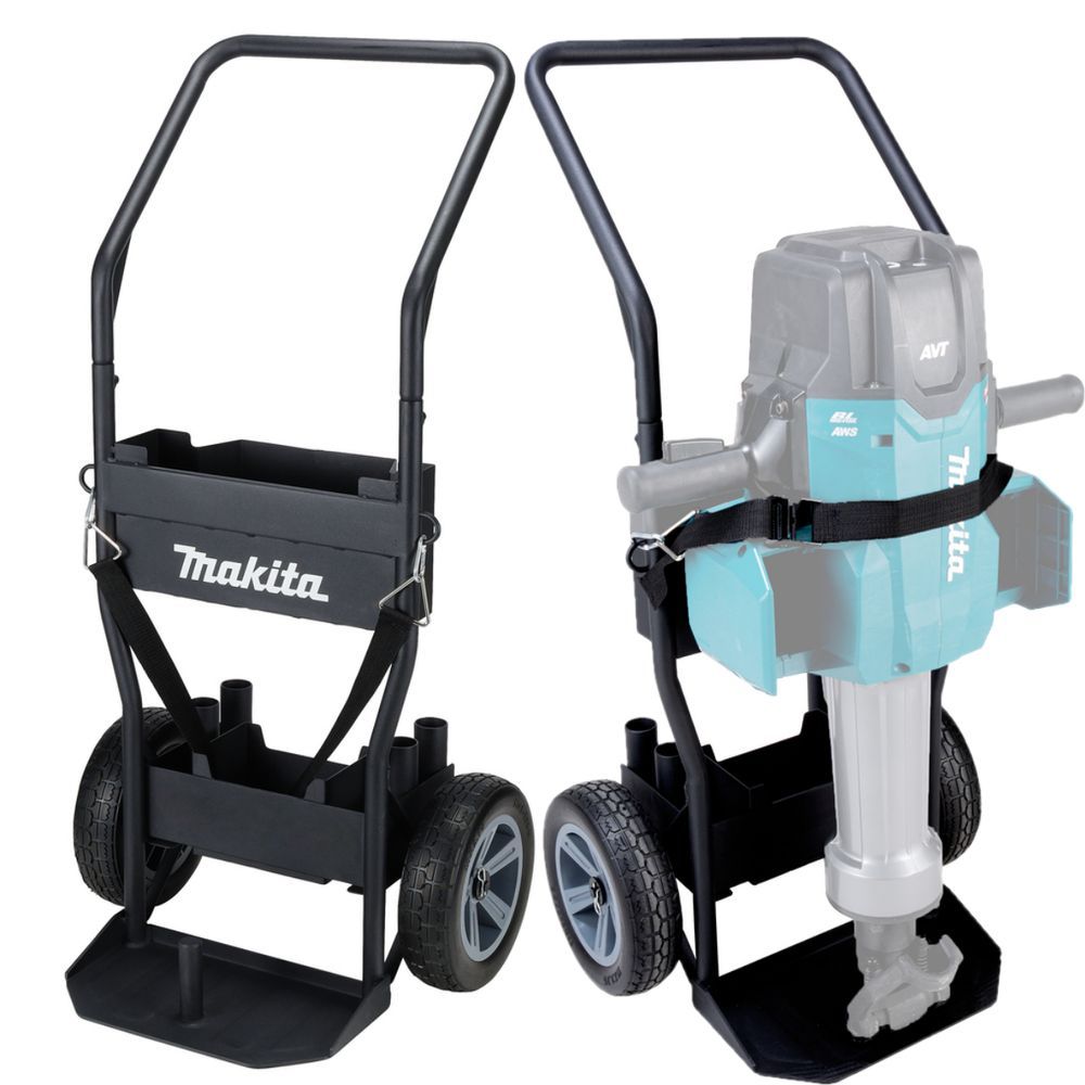 Carrinho Transporte Makita JM00000674 para Martelo Demolidor com Rodas Resistentes e Compartimentos para Acessórios