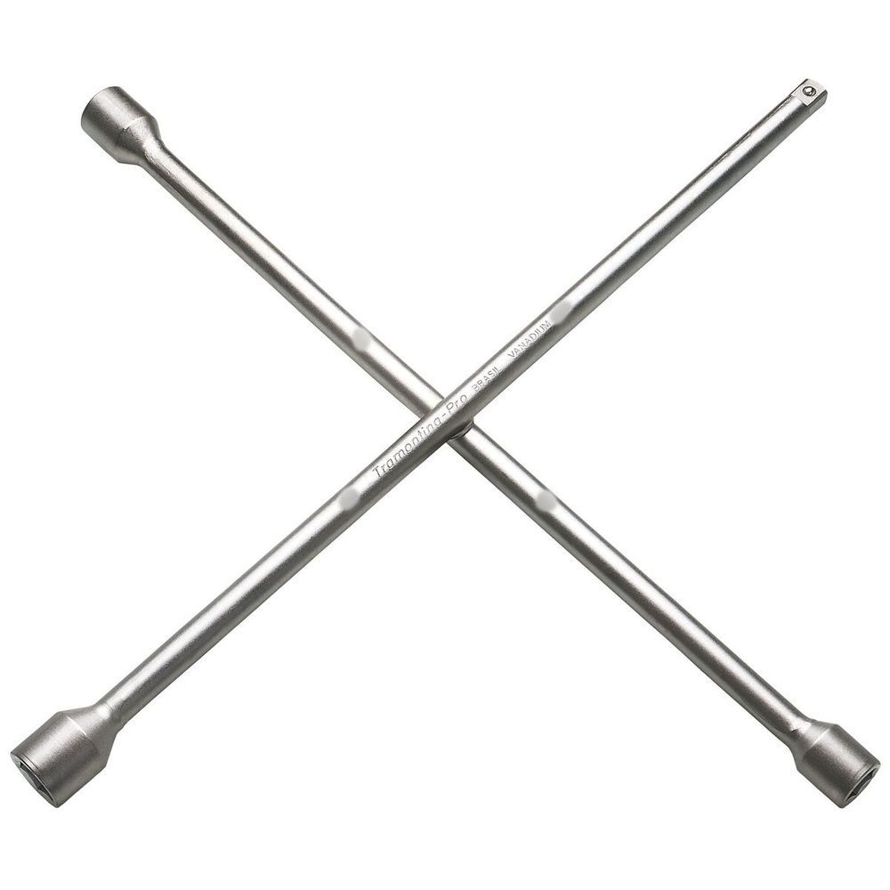 Chave de Roda Cruz Pro 1-2'' 17x19x21mm com 4 Extremidades Aço Cromo Vanádio Prata Tramontina 5CM