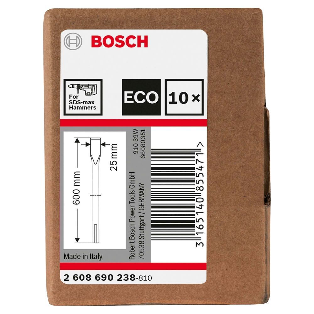Cinzel Bosch ECO para Demolição Geometria de Corte Plano Inox 10 Peças 25CM 600CM