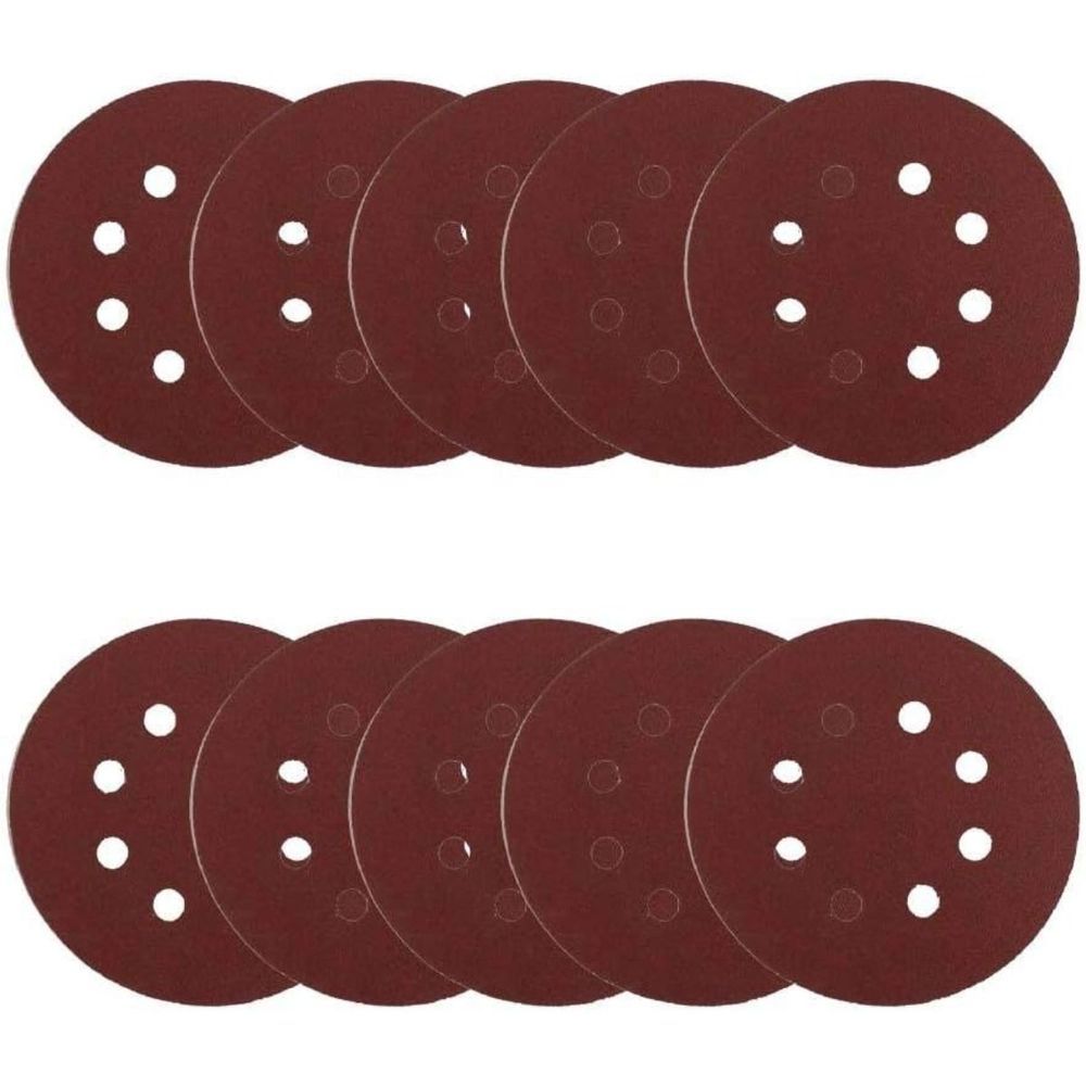 Disco de Lixa D-54140 com Fixação Autoaderente Grão 60 8 Furos para Sucção de Pó Vermelho Makita 125MM 10 Unidades