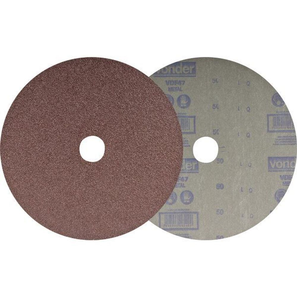 Disco Lixa 180mm G60 VDF47 Lixamento Agressivo Costado de Fibra Amarelo Vonder 18CM 10 Peças