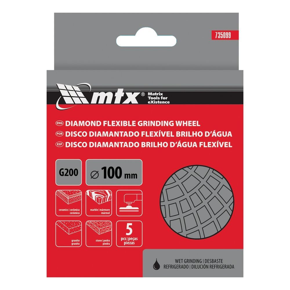 Disco Lixa Diamantada Flexível G200 para Lixamento Úmido com Alta Durabilidade em Granito e Cerâmica 100CM MTX