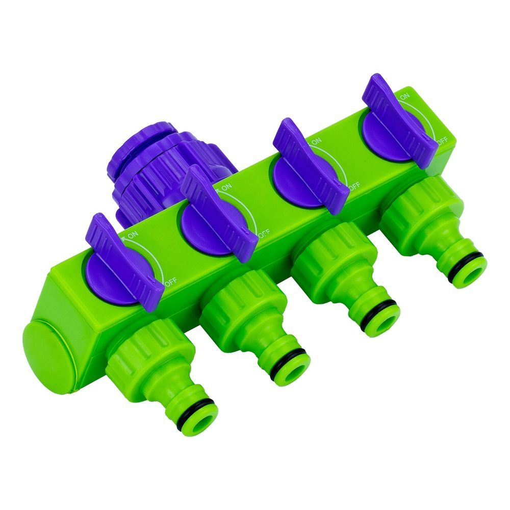 Distribuidor de Água 664258 4 Derivações com Reguladores Giratórios Plástico ABS Palisad 1-2-3-4