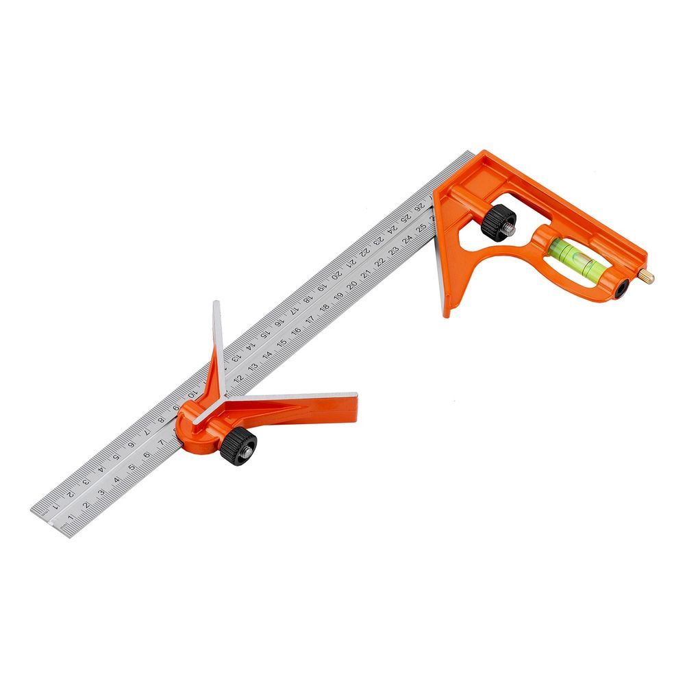 Esquadro Combinado 3236755 Precisão em Ângulos 90 graus  e 45 graus  com Nível Integrado Inox Sparta Ferramentas 17CM