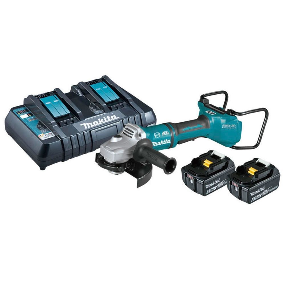 Esmerilhadeira Angular Dga701pt2 sem Fio com Tecnologia XPT 2 Baterias Makita 50CM 36V