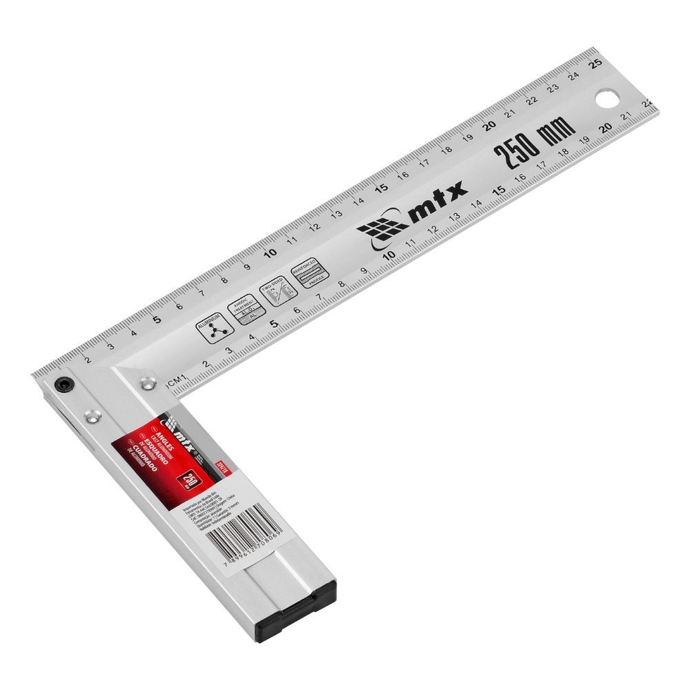 Esquadro MTX 324719 Precisão e Durabilidade Superfície Anodizada Alumínio Fundido 250MM