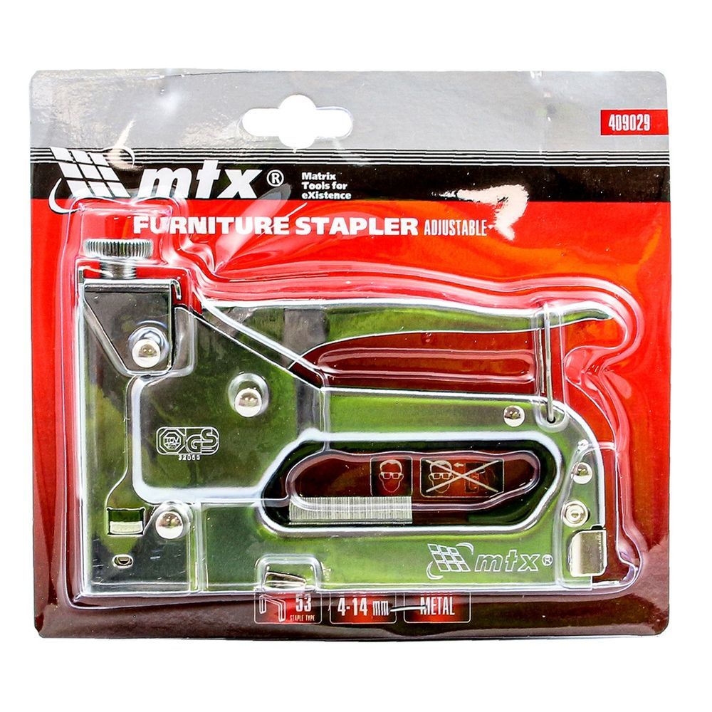 Grampeador Manual MTX 409029 com Ajuste de Pressão para Grampos 4-14mm Tipo 53 Metal Cromado MTX 14MM
