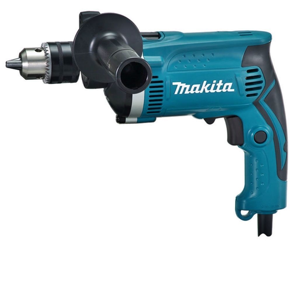 Furadeira de Impacto Makita Profissional HP1630 Chave do Mandril Punho Lateral 710W Preto 220V