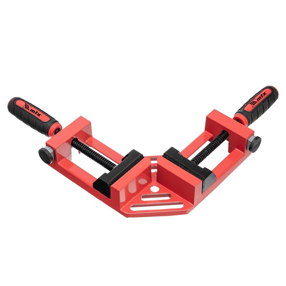 Grampo Sargento Angular 90 graus  Aperto Rápido 2032255 com Ângulo Fixo de 90 graus  e Alças Emborrachadas Cinza MTX 65CM