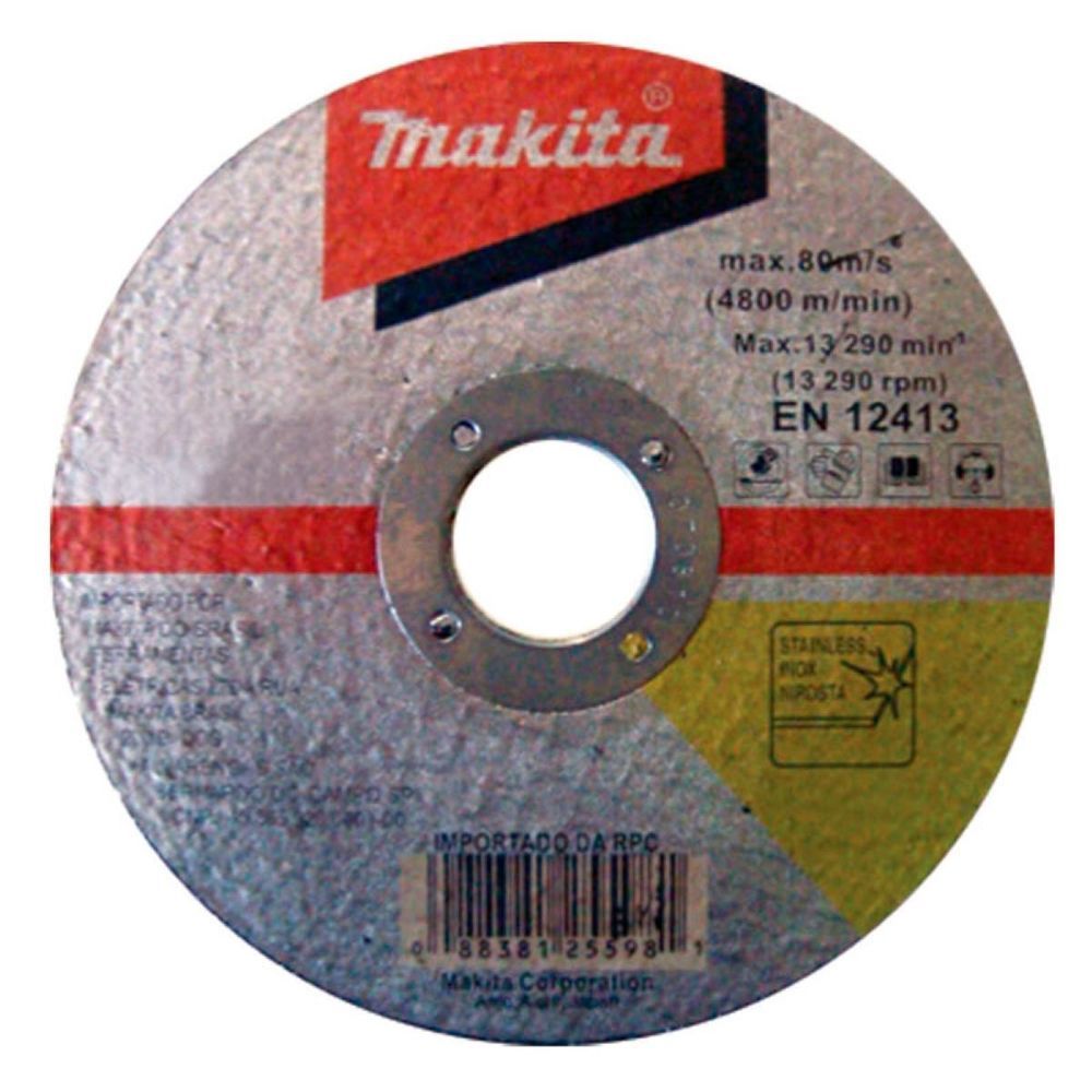 Kit Disco de Corte Inox D-20024 Cortes Rápidos e Precisos sem Rebarbas Cinza Makita 180CM 10 Unidades