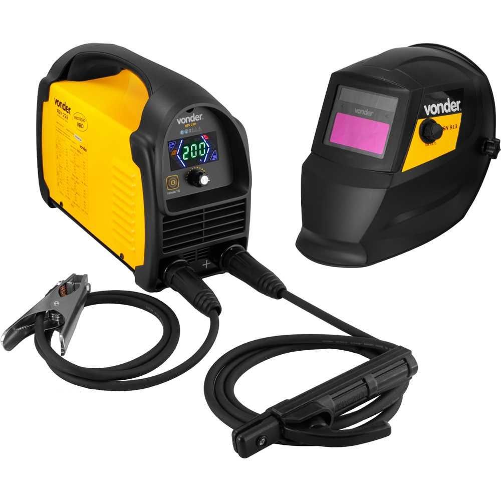 Inversor de Solda Tig 200 com Soldagem TIG e Eletrodo Revestido Display LED Preto Nove54 10A-200A