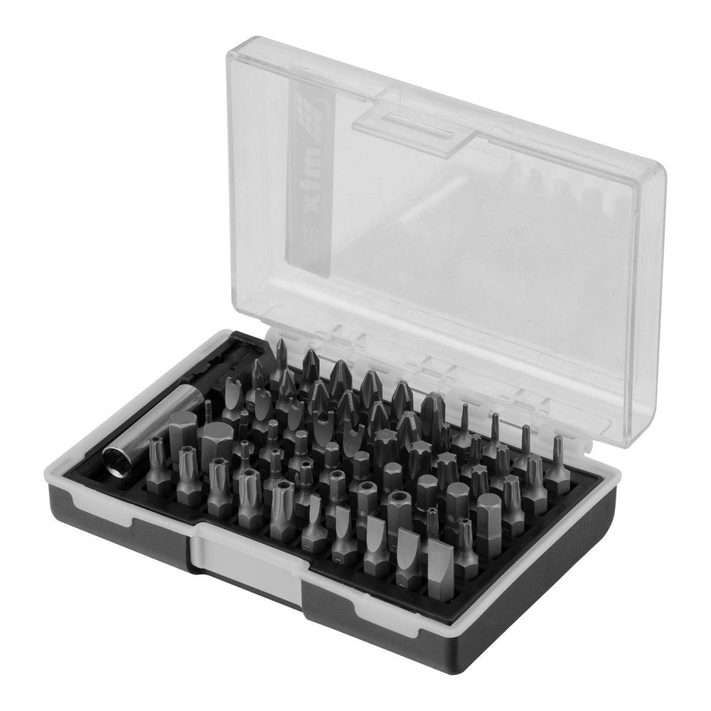 Jogo de Bits 113879 com 61 Peças Aço Cromo-Vanádio Suporte Magnético MTX 61PEÇAS