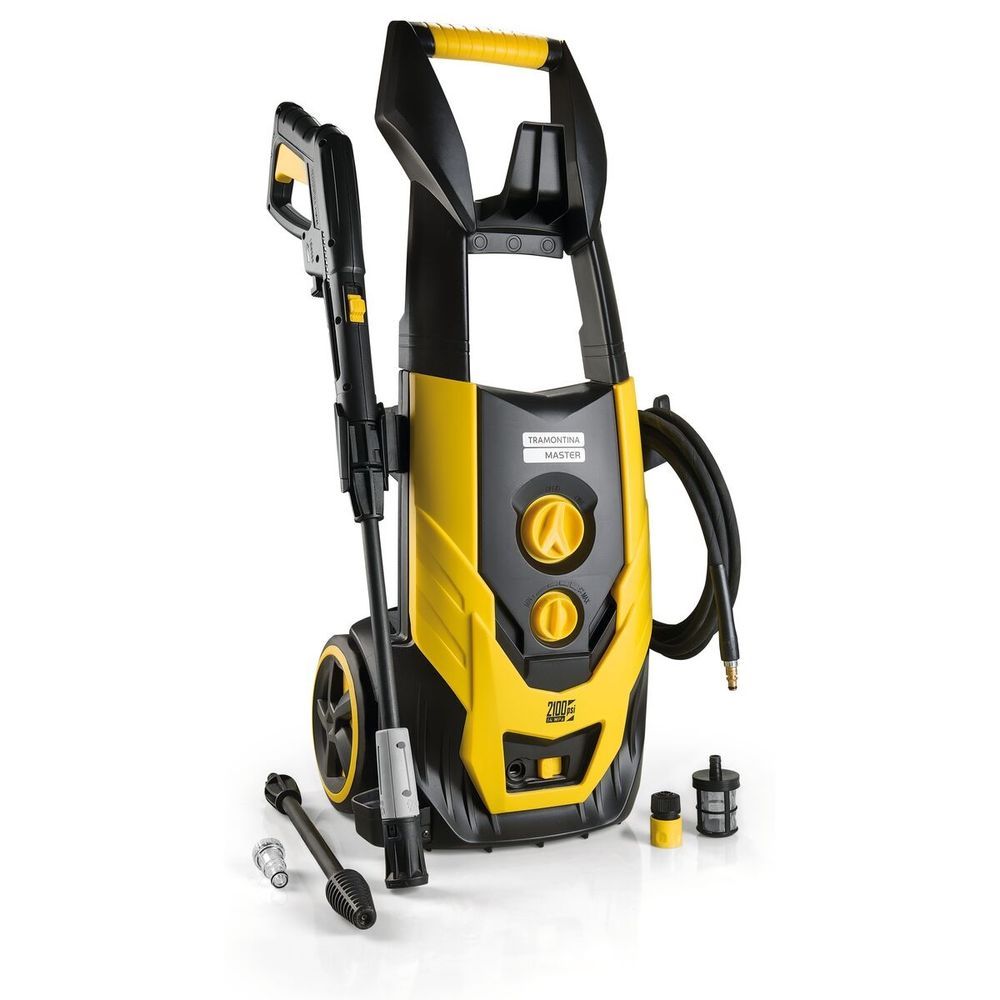 Lavadora Alta Pressão Master 2100W 127V com Sistema Stop Total e Ajuste de Jato Amarelo Tramontina 59CM 2100 PSI