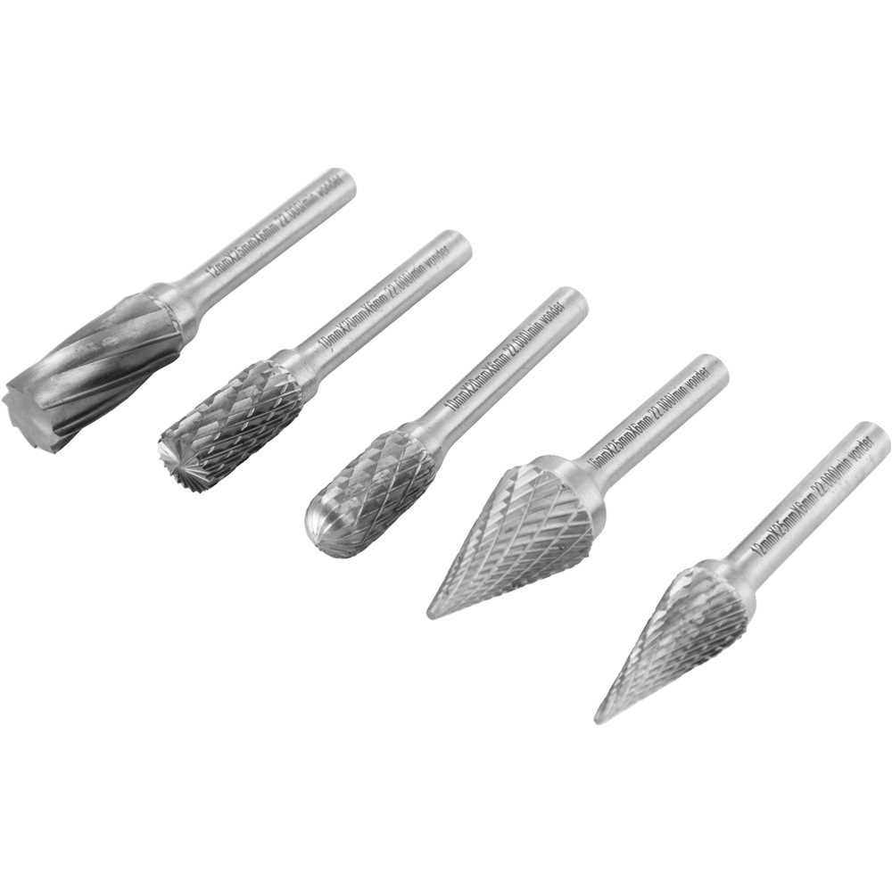 Lima Rotativa 5 Peças Desbaste e Acabamento Eficientes Metal Duro Cilíndrica para Alumínio Nove54 6MM 10MM 12MM 16MM