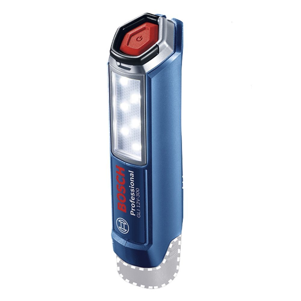 Lanterna Bosch GLI 12V-300 com 6 Leds de Alta Potência e Design Hexagonal 300 LUMENS