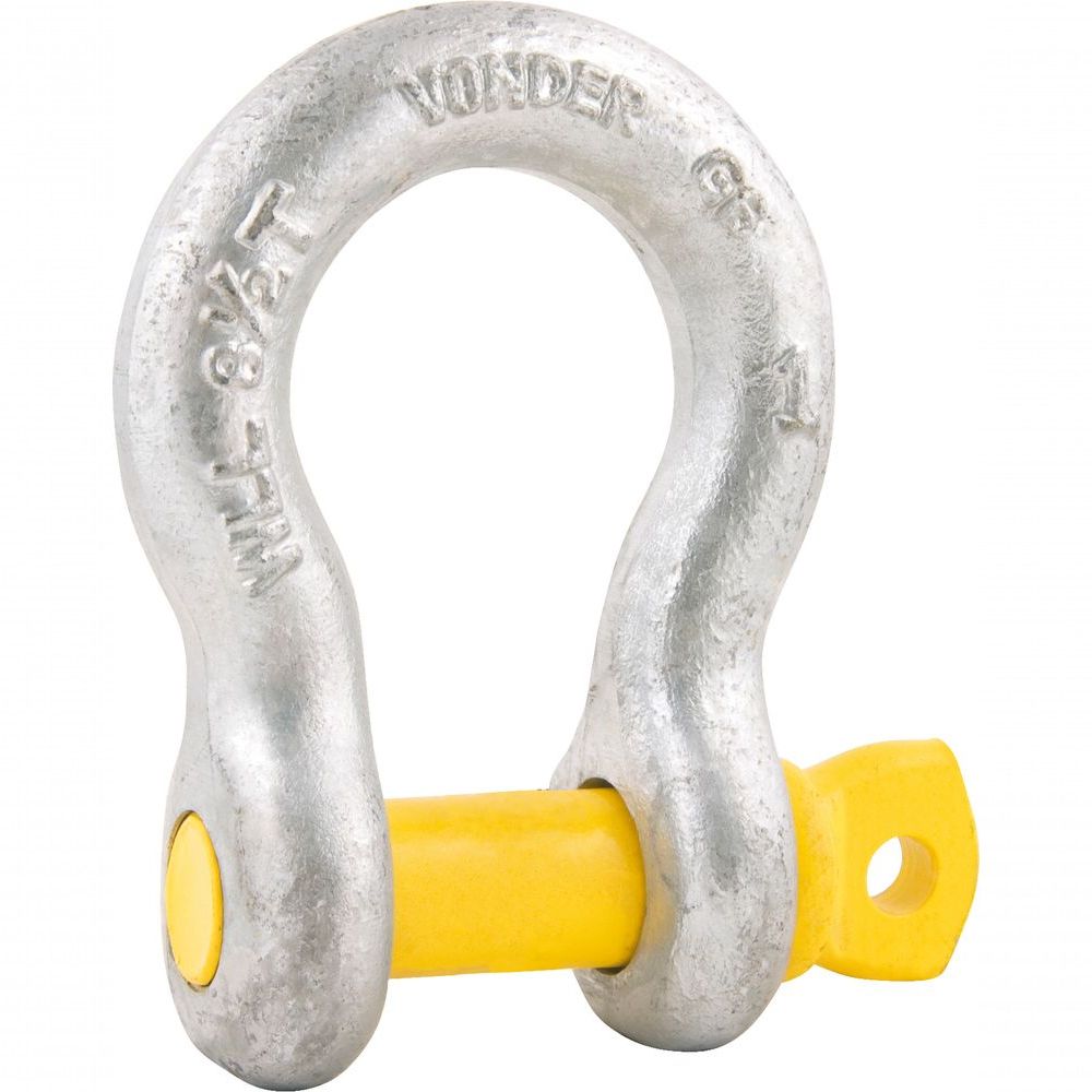 Manilha Curva Pesada Vonder Plus para Cabo de Aço 1-2 Galvanizada Prata 58.6CM 2,00T