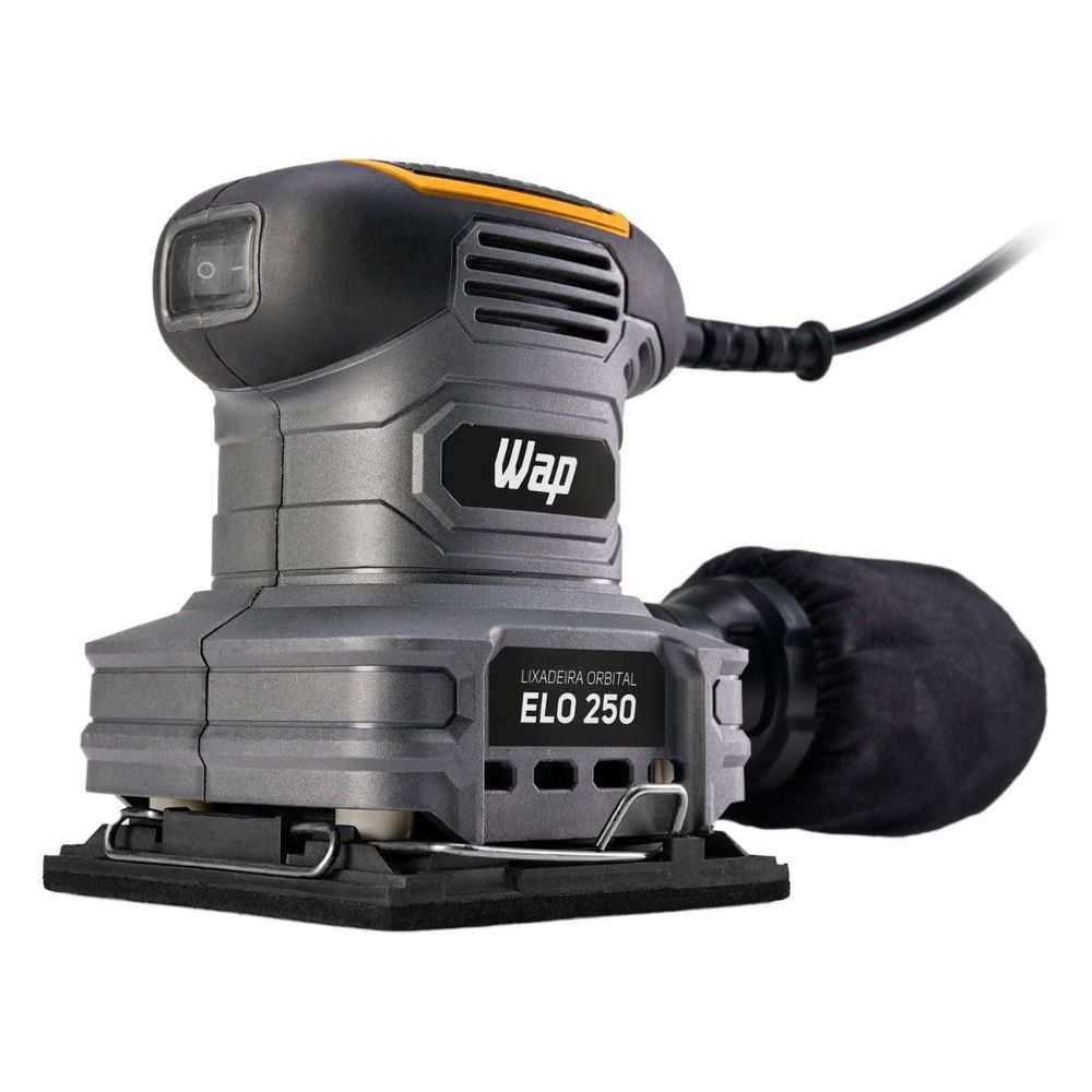 Lixadeira Orbital ELO 25 com 250W de Potência e 14000 OPM Saco Coletor de Pó Cinza WAP 11CM
