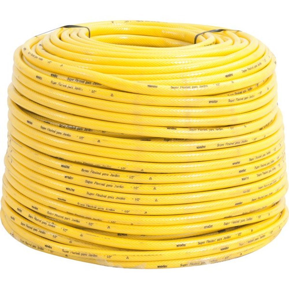 Mangueira para Jardim Super Flexível com PVC Resistente aos Raios Ultravioleta Amarela Vonder 54CM 200M