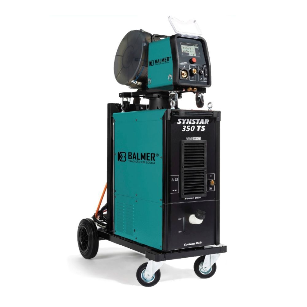 Máquina de Solda Inversora Multiprocessos Synstar 350 TS Soldagem MIG-MAG Pulsado e MMA Alimentador Externo 220-380V