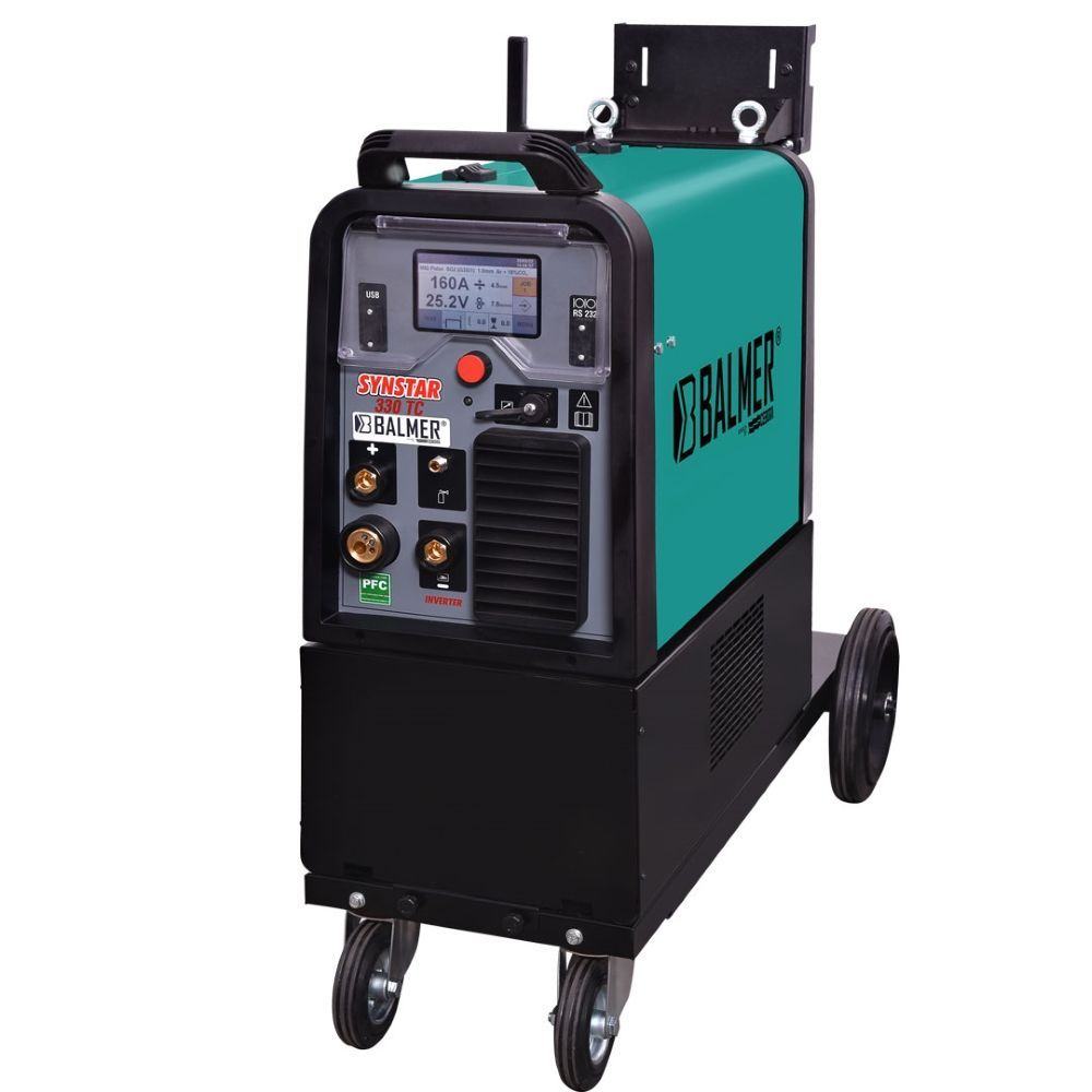 Máquina de Solda Inversora Multiprocessos Synstar 330 TC MIG TIG Eletrodo 10-330A 380V Inox Balmer 51CM