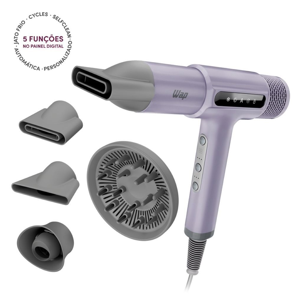 Secador de Cabelo WAP Intense Dryer WS1800 1600W BLDC 5 Temperaturas Lilás WAP 110V
