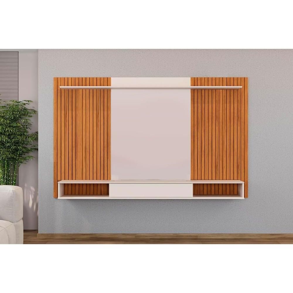 Painel Home P-TV Leo 70" 215CM MDF-MDP com Nicho Cedro Bali Amadeirado DJ Móveis