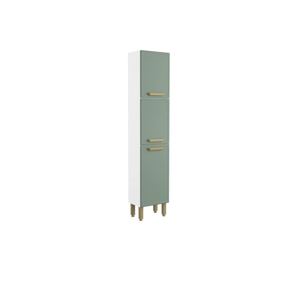 Paneleiro Cozinha Bella com 3 Portas 4 Prateleiras em Aço 40cm Verde Bertolini