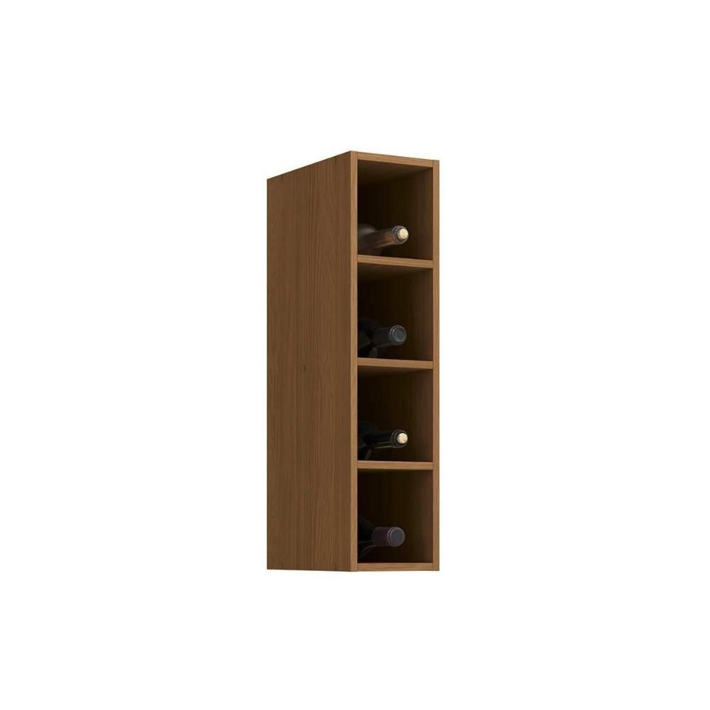 Nicho de Cozinha Modulado Garrafeiro Vibra T641 20CM 4 Nichos MDP sem Porta Marrom Kappesberg