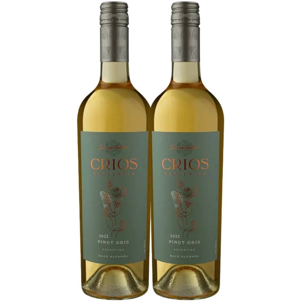 Kit 2 Garrafas Vinho Branco Seco Argentina Susana Balbo Wines Crios Sustentia Pinot Gris 750ML