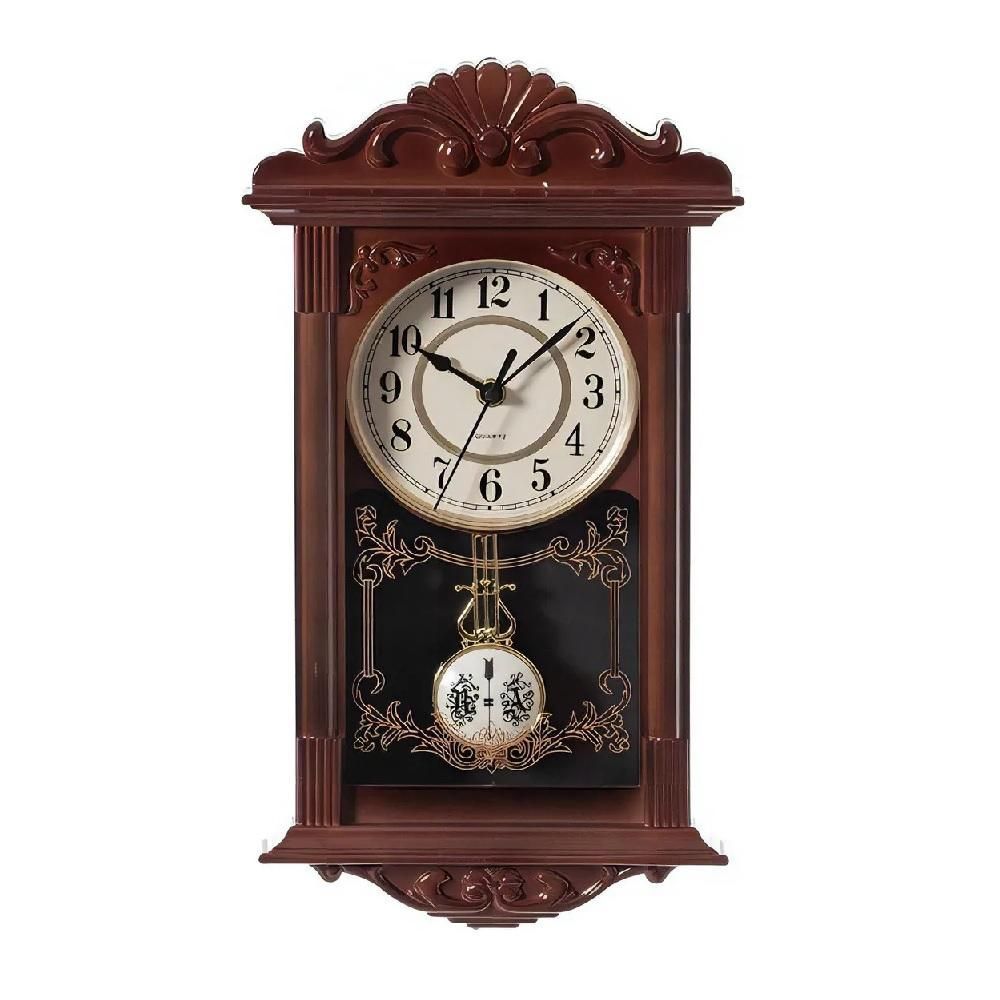Relógio de Parede Clássico com Funcionamento Silencioso Pêndulo Decorativo Branco Yeet 19,5CM