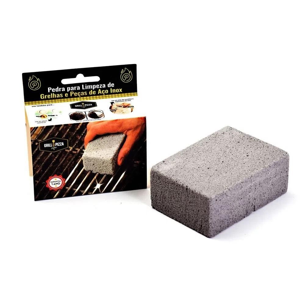 Pedra de Limpeza Pedra Pomes para Grelhas Churrasqueiras e Panelas 100% Natural Resistente e Reutilizável Cozinha Cinza