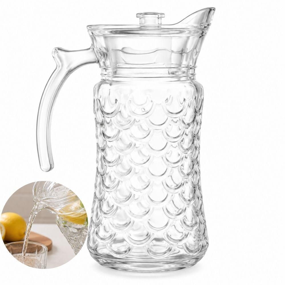 Jarra Riviera de Vidro Transparente para Agua Sucos e Chas Elegante para Cozinha Yeet 1.7L