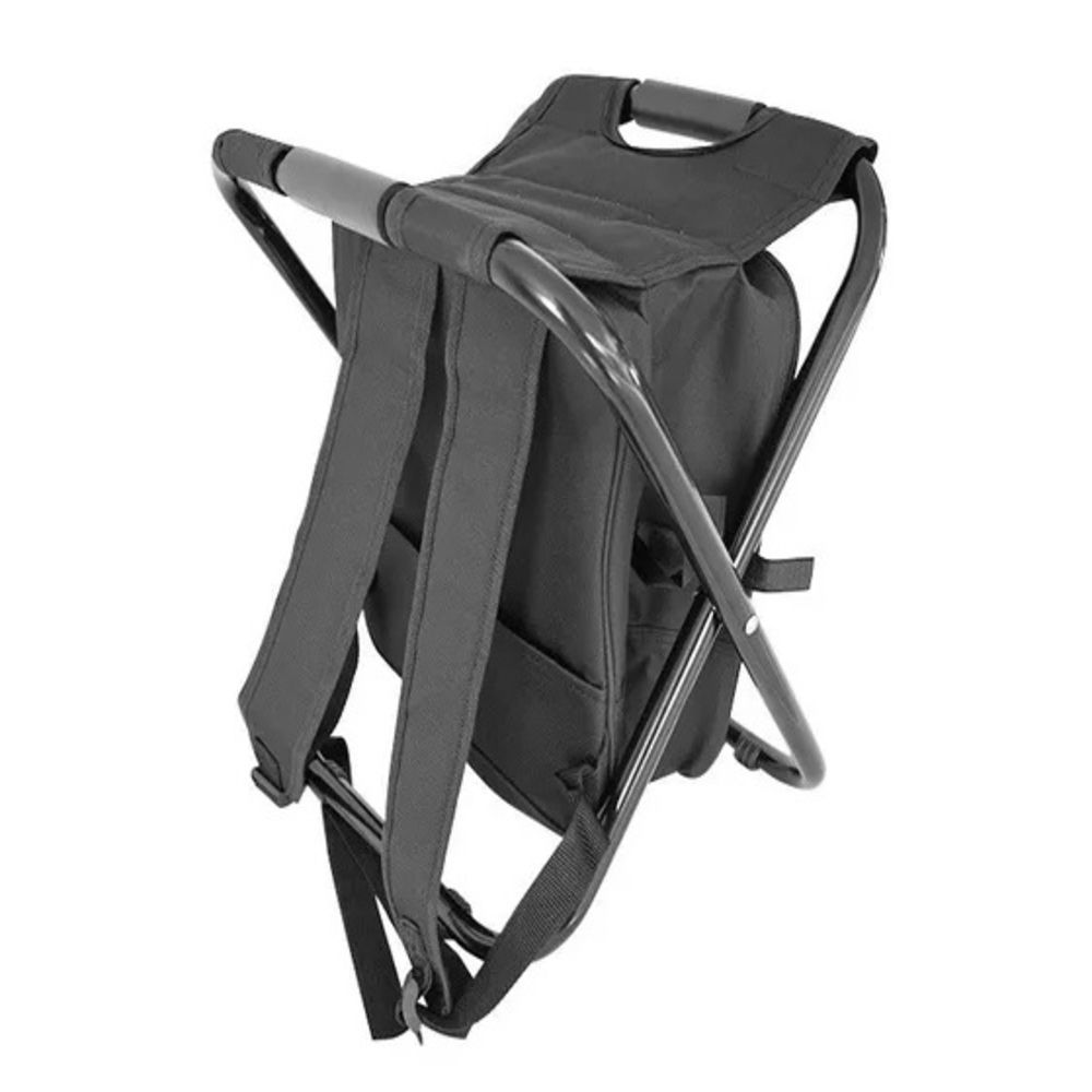 Cadeira Dobrável Idea com Mochila Semitérmica para Camping Pesca Praia e Lazer Preto Yeet 35CM Único